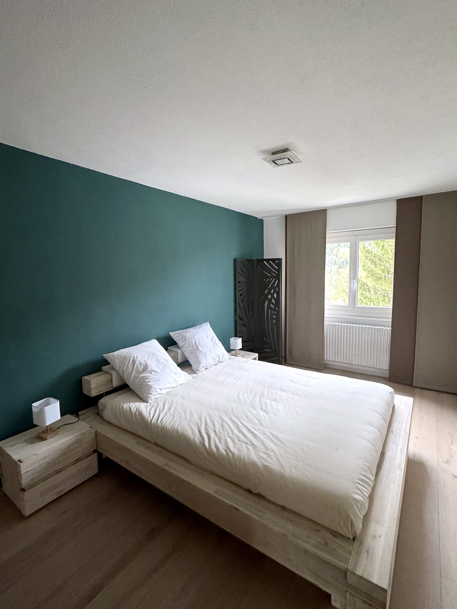 Chambre avec lit double de l'appartement Balme a Torgon